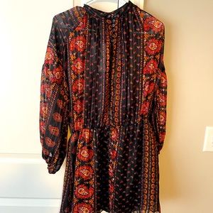 Zara chiffon button front dress autumn boho 🍁🍂